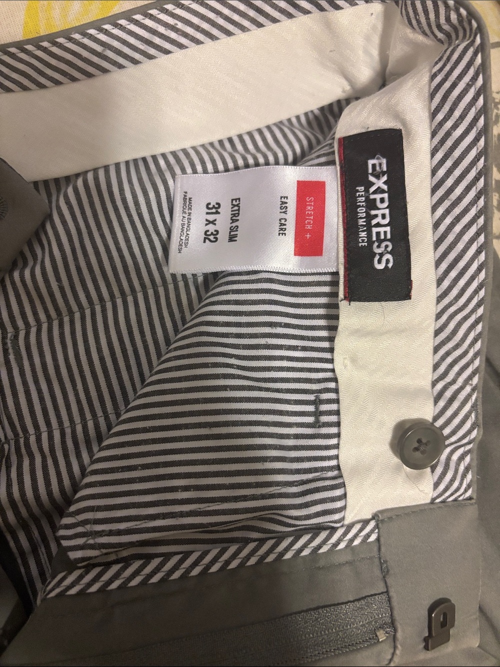 Express Men's Gray Stretch Dress Pants extra slim 31 x 32
